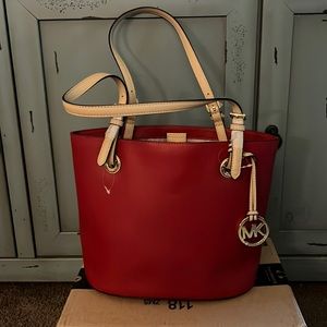 Michael Kors Medium Red Leather Tote